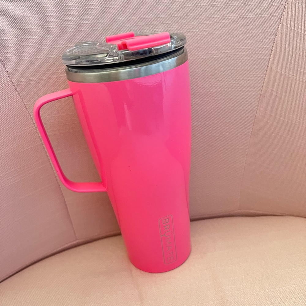 BrüMate Bright Pink Tumbler with Handle